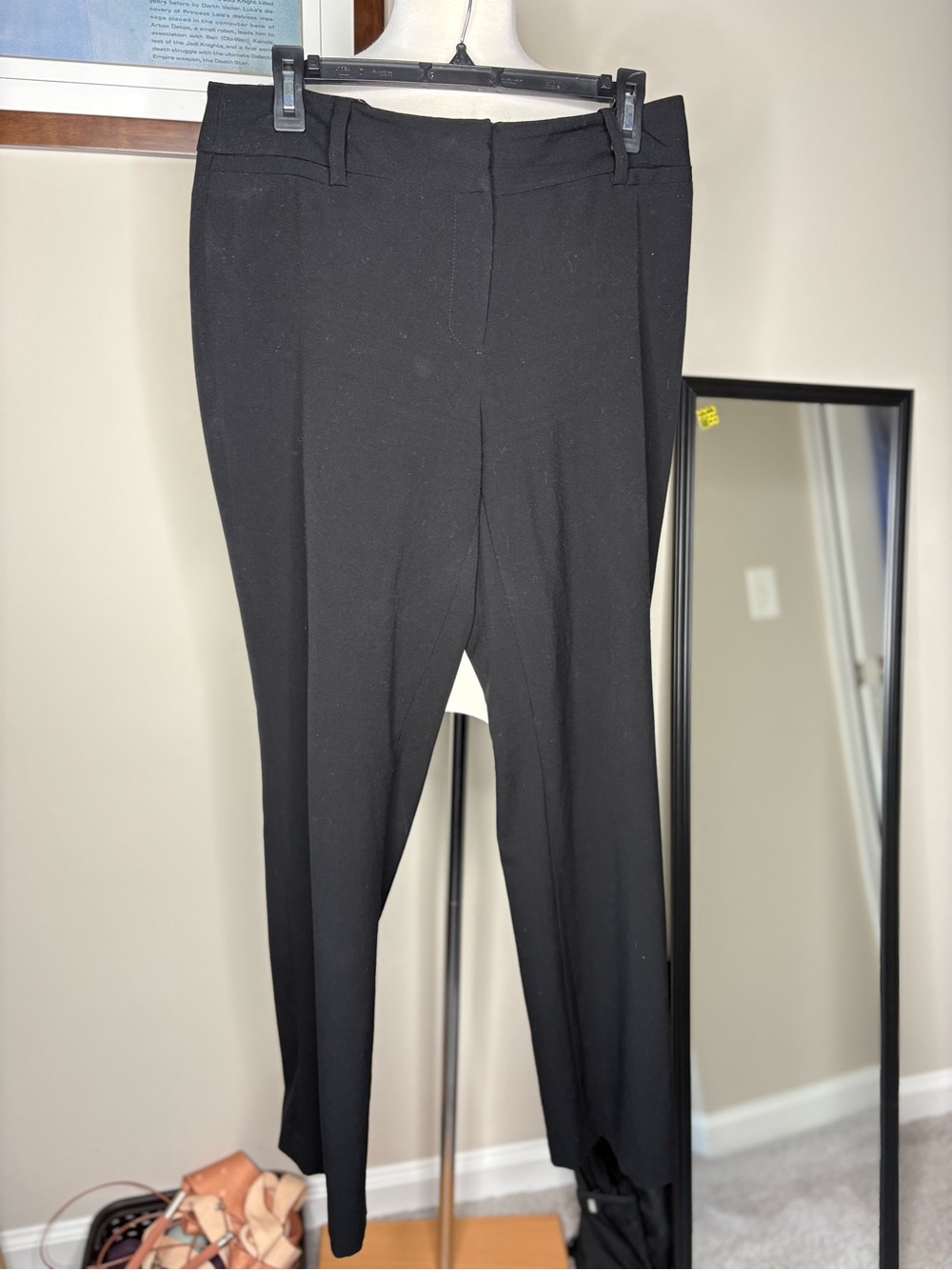 Emaline Black Straight-Leg Dress Pants
